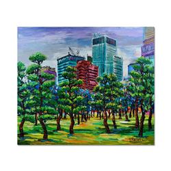 Yana Rafael "Trees In Bloom" Hand Signed Original Painting on Canvas with COA