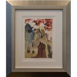 Salvador Dali- Original Color Woodcut on B.F.K. Rives Paper "Purgatory Canto 28"