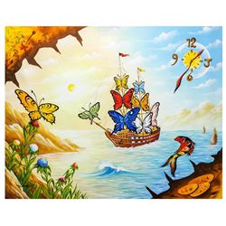 Eugene Poliarush- Original Oil on Canvas "The Boat Is Docked"