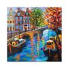 Image 1 : Yana Rafael "Canal Crossing" Hand Signed Original Painting on Canvas with COA
