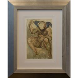 Salvador Dali- Original Color Woodcut on B.F.K. Rives Paper "Purgatory Canto 15"