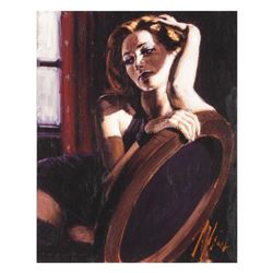 Fabian Perez, "Laura" Hand Textured Limited Edition Giclee on Board. Hand Signed and Numbered.