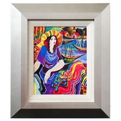 Patricia Govezensky- Original Giclee on Canvas "Lady by the Bayside"