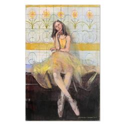 Alex Zwarenstein, "Little Ballerina" Original Oil Painting on Canvas, Hand Signed with Certificate o