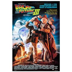 Michael J. Fox, Christopher Lloyd, Cast Autographed Back to the Future Part III 27x40 Movie Poster