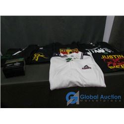 (7) T-Shirts, New: CM Punk, NOW, James Masters, Miller Beer 2017 World Series, U of S and (3) Justin