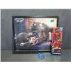 Image 1 : The Dark Knight Batman Framed Poster and Spider-Man Toy Figurine