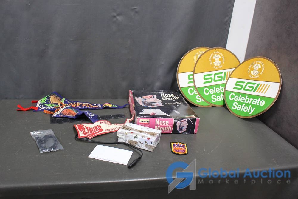 Nose and Mouth Display, Felt Banners, Police Patch, SGI Paper Signs ...