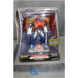 Transformers Optimus Prime Die Cast Metal Display with Stand in Packages