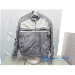 Mens Motorcyle Jacket, XL, Black/Grey
