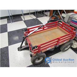 Wooden Red Wagon