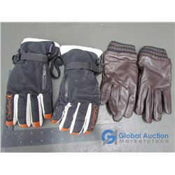 Black Auclair SKi Gloves (m), Mens Leather Calvin Klein Gloves (s) Brown