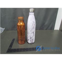 Copper Coloured Water Bottle, Marbled White PC Water Bottle