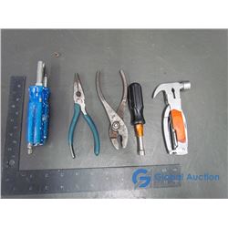 Slip Joint Pliers, Needle Nose Pliers, & Multi Tool Bit Screwdriver