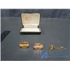 Image 1 : Century Gold Coloured Cufflinks and Tie Tack