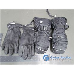 Mens Leather Wallet Windriver Gloves (L), Mens Roots 73 Ski Mitts (XS)