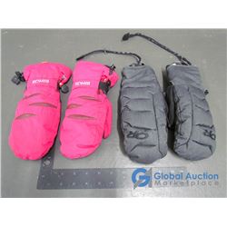 OR Snowboard Grey Mitts Size XS and Kombi Pink Size S Mitts