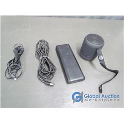 Sony Bluetooth Speaker, Anker Portable Power Bank, and Phone Cords