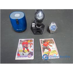 Hockey Cards, Bluetooth Speaker and Watches