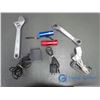 Image 1 : iPhone Chargers, Adaptor, USB Mini B Cord, MIni Flashlights, & Wrenches