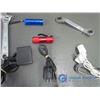 Image 3 : iPhone Chargers, Adaptor, USB Mini B Cord, MIni Flashlights, & Wrenches