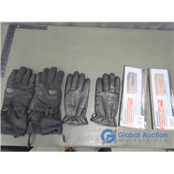 Essential Collapsible Storage Containers, North Face Mask, and Men's Isotoner Leather Gloves (L)