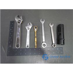 Misc Wrenches, Ratchet, Wrench, and Flashlight