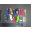 Various Butane Lighters, Zippo Lighter, Refillable Lighter and Beaded Lighter Case