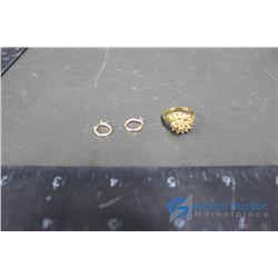 Ladies Gold Coloured Ring & Small Gold Coloured Earrings