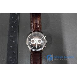 Mens Fossil Brown Face Watch w/ Leather Band