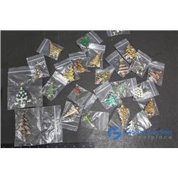Assorted Costume Jewelry Items & Christmas Themed Broaches
