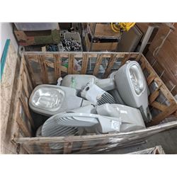 (2) Crates of Assorted Used Light Heads & Accessories