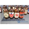Image 2 : (18) Vintage Stubby Beer Bottles with Labels