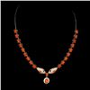 Image 1 : Natural Orange Fire Opal Cobra Necklace