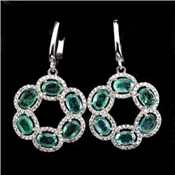 Natural Oval Green Emerald 49 Carats Earrings