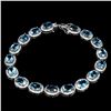 Image 1 : Natural Oval 8x6mm Swiss Blue Topaz Bracelet