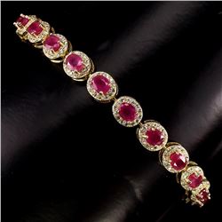 Genuine Oval 5x4mm Top Rich Red Pink Ruby Bracelet