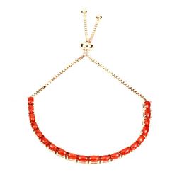 Natural Oval Orange Italian Coral Bracelet