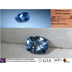 Vivid Blue/Metallic Sapphire, Sri Lanka, GIA 1.825 ct