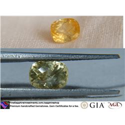 Strong Gold/Yellow Sapphire, premium cut 3.16 ct