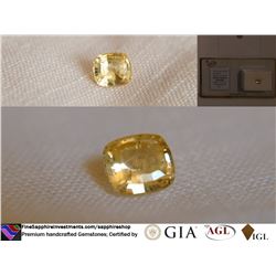 Vivid Yellow Sapphire, unheated, fine cut, GIA 1.71 ct