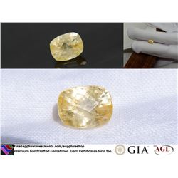 Uncommon Sunshine Yellow Sapphire, fine cut 2.36 ct