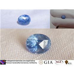 Vivid blue Sapphire, Ceylon, handcrafted | GIA 3.19 ct