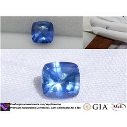 Vivid Blue premium Sapphire, handcrafted, GIA 0.74 ct