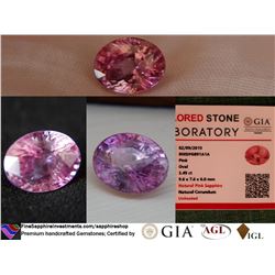 Vivid Red-Pink sapphire, unheated | GIA 3.49 ct