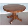Image 1 : Oak table with leaf, pedestal style kitchen #836350