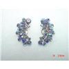Image 1 : WEISS Blue Rhinestone Earrings Aurora Borealis #844213