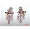 Image 1 : Chandelier Amethyst Crystal Rhinestone Earrings #844226