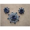 Image 1 :  3 Piece Blue Rhinestone Tulip Brooch Earrings #844250