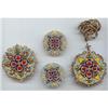 Image 1 :  Enamel Filigree  Necklace Brooch Earrings Set  #844312